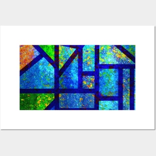 Art Deco Colorful Stained Glass Mosaic Posters and Art